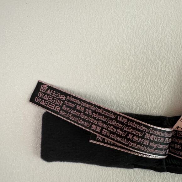 Victoria's Secret Very Sexy Embroidered Strappy Low Cut Black Demi Bra  34C - Picture 11 of 13